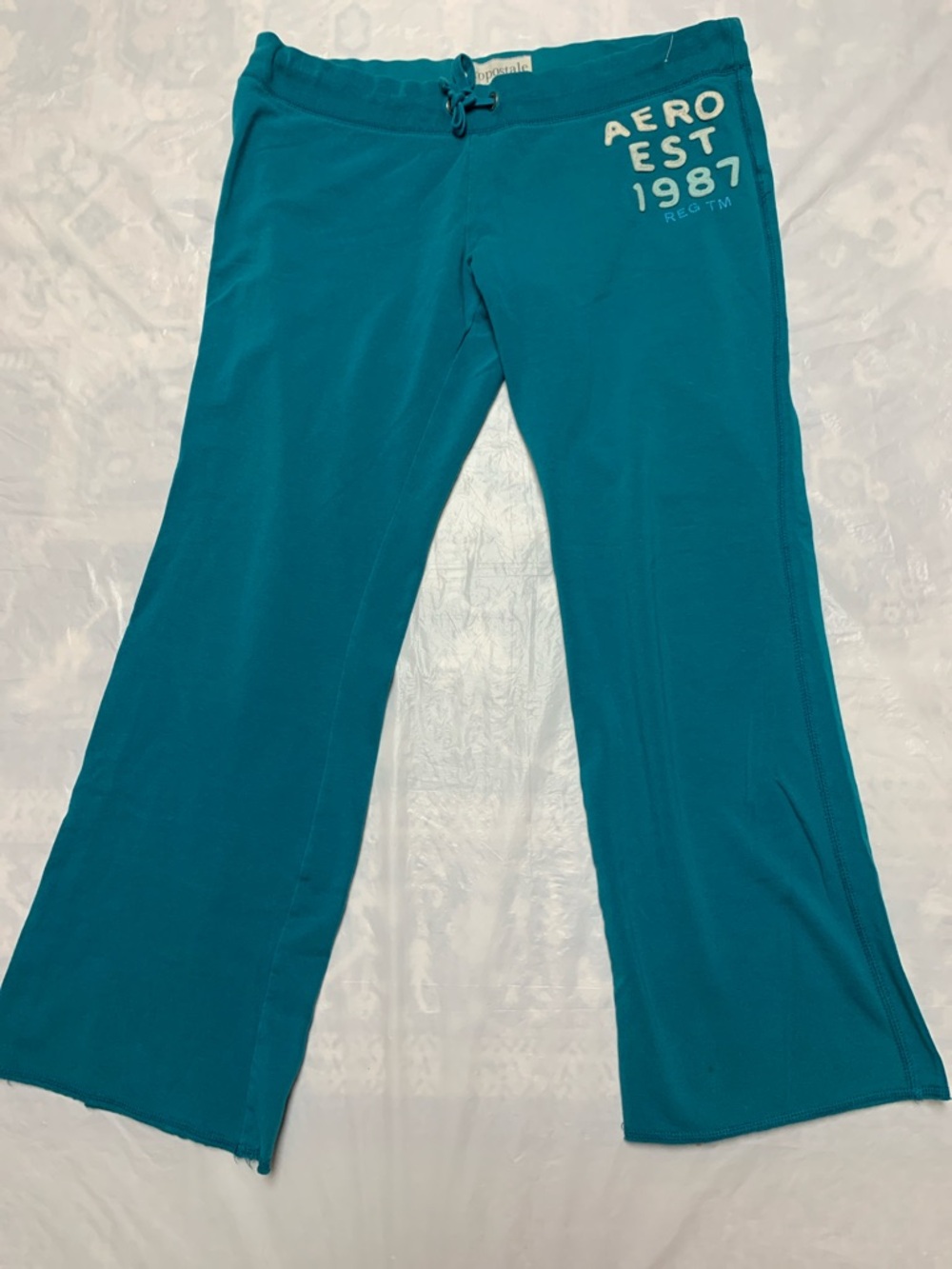 Aeropostale Vintage Y2K Teal Low Rise Yoga Lounge Track Pants Size XL